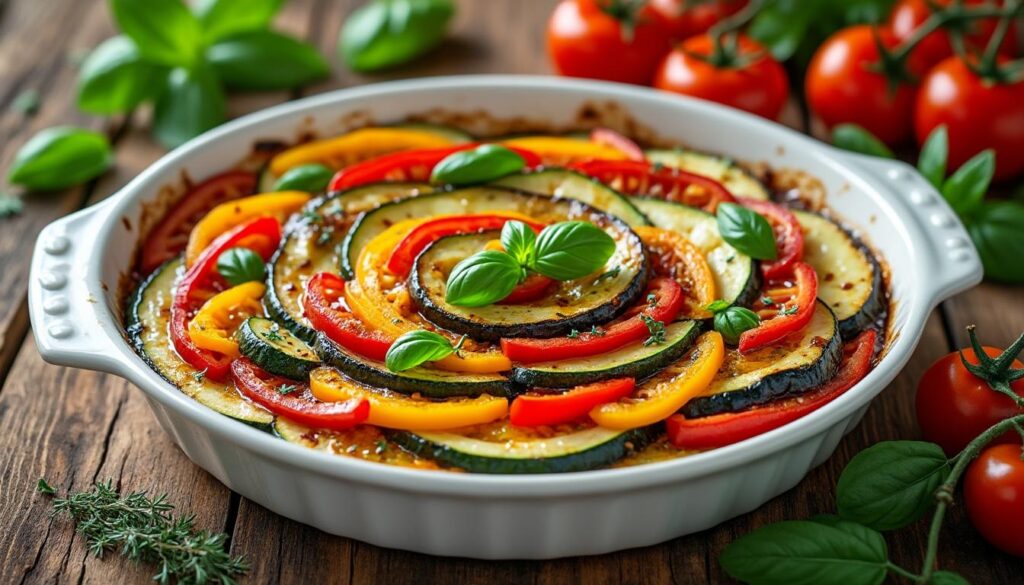 découvrez notre recette de tian de légumes à l'italienne, un plat savoureux et coloré qui saura ravir vos papilles. parfait pour les repas d'été, ce tian combine des légumes frais et des herbes aromatiques pour une expérience culinaire authentique.