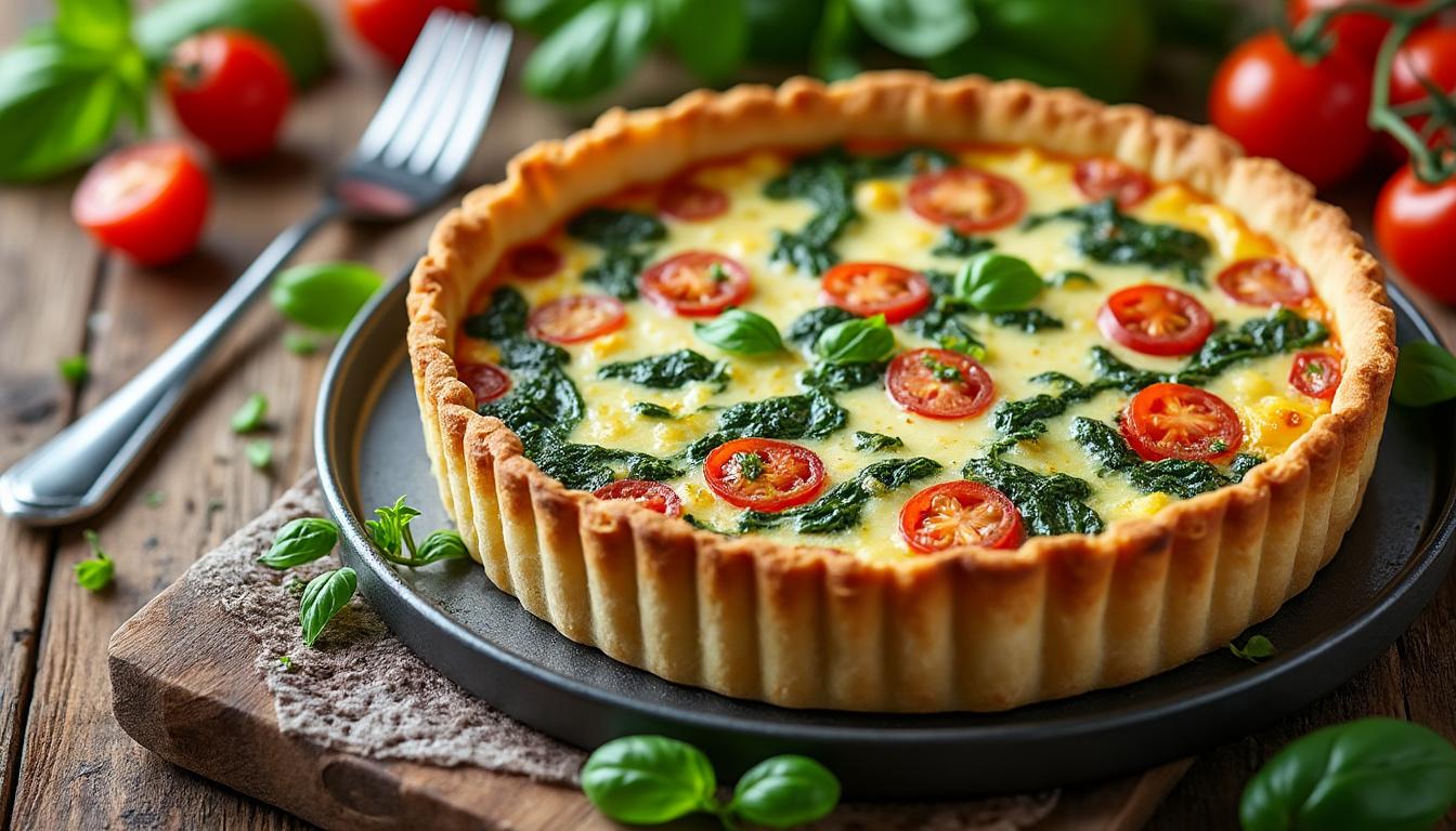 découvrez notre délicieuse recette de quiche réalisée avec une pâte sablée prête à l'emploi. facile à préparer, cette quiche allie saveurs et textures pour un plat savoureux qui ravira vos papilles. idéale pour un déjeuner en famille ou un dîner entre amis, laissez-vous séduire par cette recette rapide et gourmande.